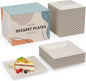 Exquisite Mini Disposable Appetizer Plates - 100 Pack 4.5 In. x 4.5 In. Ivory Plastic Dessert Plates - Elegant Design for Weddings, Birthdays, and Formal Parties - Stackable and Convenient - BPA Free