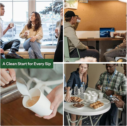 White Paper Cups 16 oz Disposable Coffee Cups, 500 Pack BPA Free Leak Proof Hot Cups,300GSM Thickened Disposable Cups,Unbleached Hot Cold Drink Cups for Everyday Home Office Coffee Bar Party Supplies