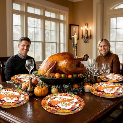 96 Pieces Happy Thanksgiving Tableware Set Party Supplies - Image 7