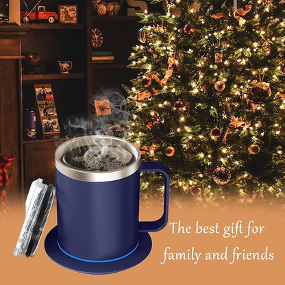 Self Heating Coffee Mug, USB Heated Coffee Mug Warmer Set - Image 6