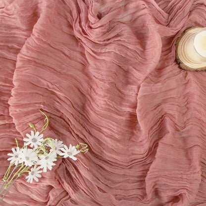 Rose Pink Cheesecloth Table Runner Fall Wedding Baby Shower Decor | 35x120 by FEXIA