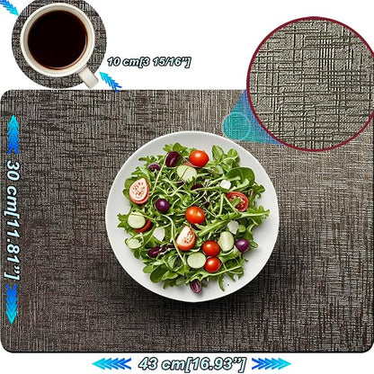 Elegant Placemats and Coasters Set 6, Vinyl Washable Place Mats - Image 4