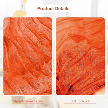 6 Pack Orange Cheesecloth Table Runner 35x120 Inch 10Ft Rustic Gauze Cheese - Image 3