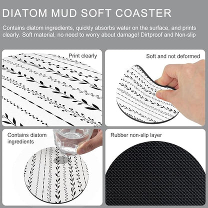 Modern Minimalist Art Coasters Set of 2, Absorbent Coasters - Image 9