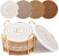 OIAHOMY 8 Pcs Coasters with Holder by MasterofSpaceOptimization