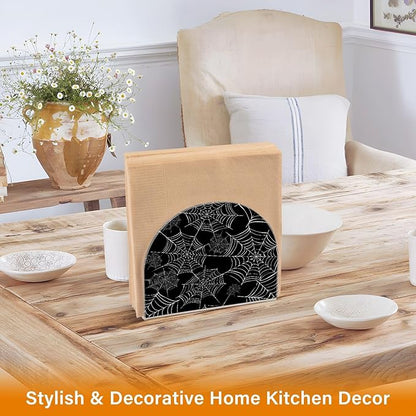 Napkin Holder Spider Web Crystal Clear Acrylic Napkin Holders, Paper Napkin Holder Dining Table Dispenser for Kitchen Restaurant Home Decor Bar Accessories
