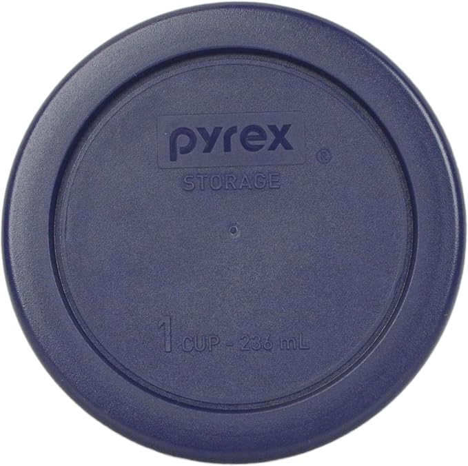 Pyrex 7202 Glass Bowl with Dark Blue Lid - Image 4
