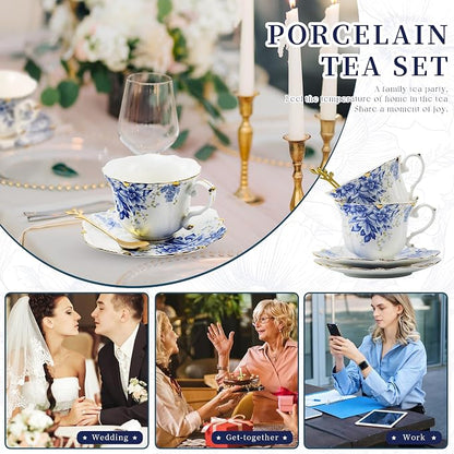 Country Roses Porcelain Tea Cup and Saucer Set - Image 4