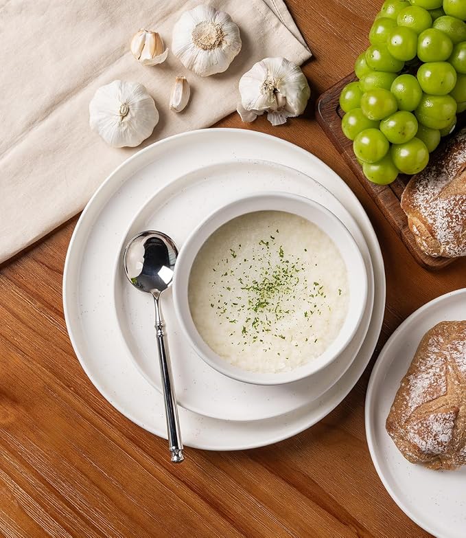 Ceramic Dinnerware Set for 4, 12-Piece Plates and Bowls Set | Handmade Reactive - Image 3