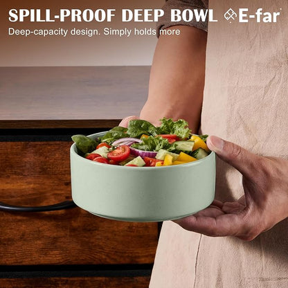 E-far Cereal Bowls Set of 4, 25oz Ceramic Deep Soup Bowls - Image 4