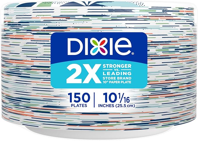 Dixie Large Paper Plates, 10 Inch, 2X Stronger*, Microwave-Safe, Soak-Proof - Image 9