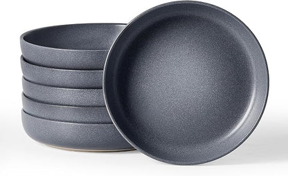 famiware Milkyway 33 oz Pasta Bowls Set of 6, Matte Dark Charcoal | Double by Famiware