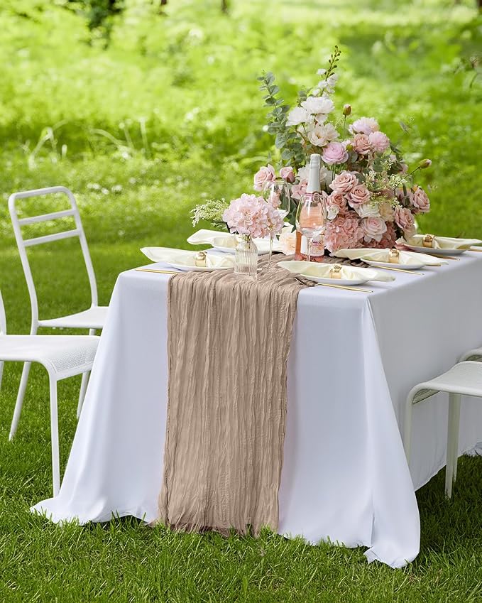 Pureegg 2-Pack Cheese Cloths Table Runner, Baby Shower, Wedding and Farmhouse - Image 6