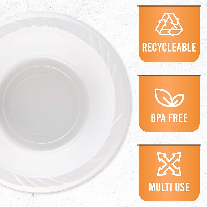 200 Count Disposable 5 ounce White Plastic Dessert Bowls - Image 6