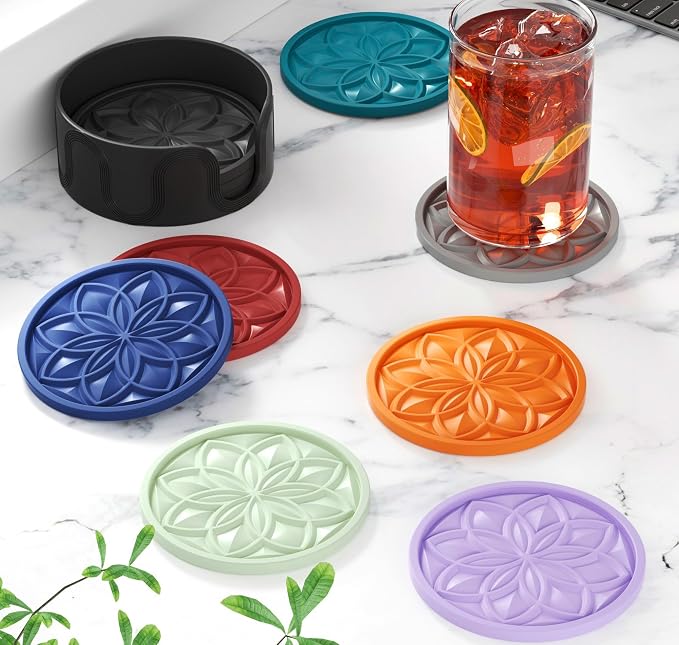 HFHOME Silicone Coasters Set - Image 6