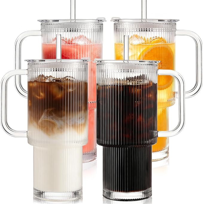 Iced Coffee Cups with Lids: Coffee Bar Accessories by DWTSDANWEITESI