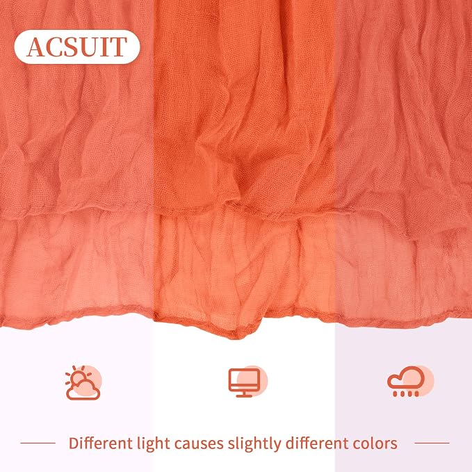 4 Pack Orange Cheesecloth Table Runner 20 x 120 inch Gauze Table Runners 10 FT - Image 6