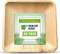 Palm Leaf Plates 10 Inch (50-Pack), Square Bamboo Plates Disposable, Heavy Duty Compostable & Biodegradable Wooden Plates for Party, Catering Events, Weddings, & Dinnerware