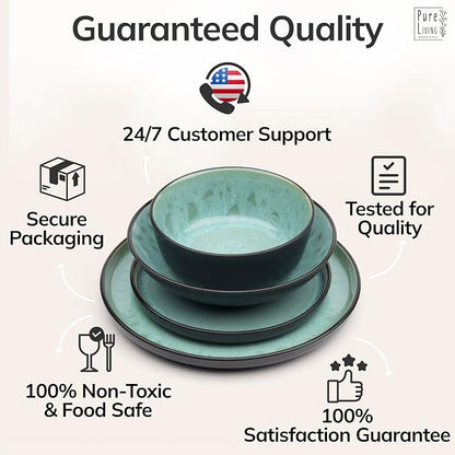 24 Piece Stoneware Dinnerware Set - Image 8