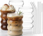 ALINK Ribbed Drinking Glass Cups by ALINK