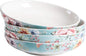 Bico Margret's Garden Pasta Bowls, 35oz Salad Bowl Set of 4, Large Ceramic by Bico