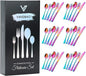 Rainbow Silverware Set Flatware Cutlery by VANDBAO