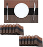 Leetaltree Brown with Black Striped Placemats Set of 12 - Heat Resistant Non-Slip Place mats for Dining Table, Washable Durable PVC Vinyl Woven Table Mats（Brown Stripe, 12）