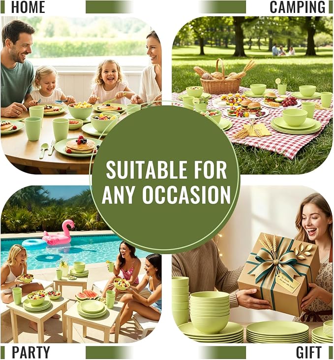 Wheat Straw Dinnerware Set 40-Piece Service - Image 8