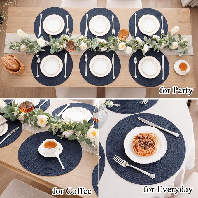 SHACOS 15 inch Round Placemats Set of 12 - Image 9