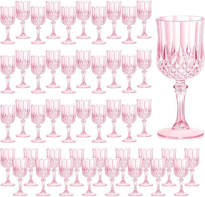 7OZ Plastic Wine Glasses, Reusable Vintage Goblets Unbreakable Drinking Glasses by Unknown
