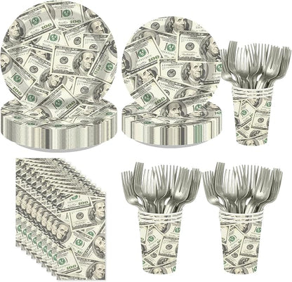 250Pcs Money Party Decoration for Birthday Bachelor Serves 50 | Fun Hundred by Greencian