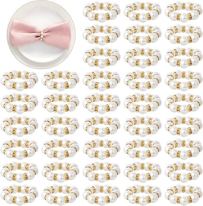 APTWOW Pearl Gold Napkin Rings Set of 100 by APTWOW