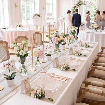 350Pcs Rose Gold Plastic Plates - Image 3