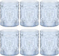 Qinyoung 6 Plastic Vintage Drinking Glasses 8.5oz Stemless Retro Embossed Wine by Qinyoung