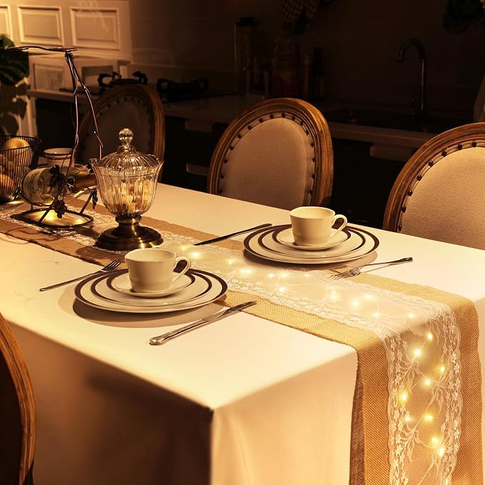 Xinnun 6 Pack Burlap Table Runner - Image 5