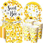 Funnymoom 250 Pcs Bee Party Decoration Sweet as Can Bee Paper Plates Napkins by Funnymoom