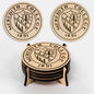 LazerEdge Meredith College Angels Wooden Coaster Set - Maple Wood - Officially Licensed Product - 4-Pack