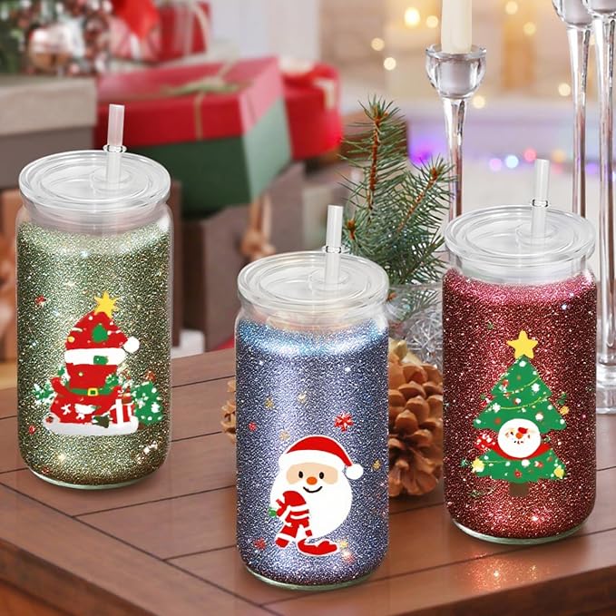 AZEAM 16 PCS Plastic Snow Globe Tumbler, 16 Oz Double Wall Snow Globe Cups | - Image 5