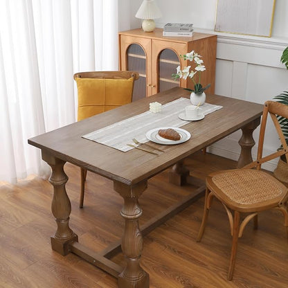 Gernaice Boho Table Runner, Embroidered Cotton Linen Farmhouse Table Runners - Image 2