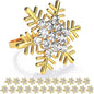 ZeeDix Christmas Gold Snowflake Napkin Rings Set of 24, Napkins Ring for Dinning Table - Rustic Dinner Tables Decoration for Wedding Receptions Christmas Thanksgiving Holiday Party Dinner Parties