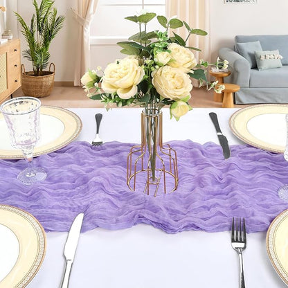 12 Pack 10Ft Lavender Purple Cheesecloth Table Runner 23 x 120 Inch | Gauze - Image 4