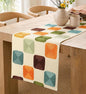 Embroidered Canvas 13"x 72" Narrow Table Runner, Mosaic | Exquisite Embroidery by MuseHaus