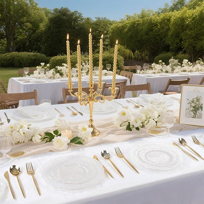 U-QE 60PCS White Plastic Plates - Pearl White Plates Disposable&Reusable - Heavy Duty Plastic Plates for Party&Wedding Including 30 Dinner Plates 10" & 30 Appetizer Plates 7"