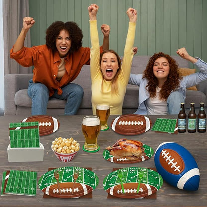 100 Pcs Football Party Supplies Set, Serves 25 – Disposable Football and Field - Image 7