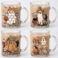 Tioncy 4 Pcs Halloween Ghost Coffee Mugs 12 oz Pumpkin Glass Cups by Tioncy