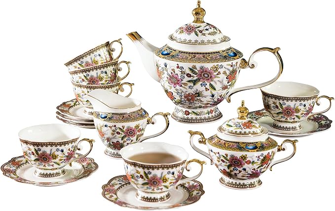 ACMLIFE Tea Set for Adults, Bone China Tea Set by ACMLIFE