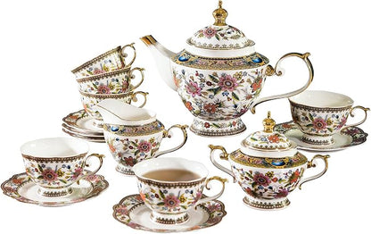 ACMLIFE Tea Set for Adults, Bone China Tea Set by ACMLIFE