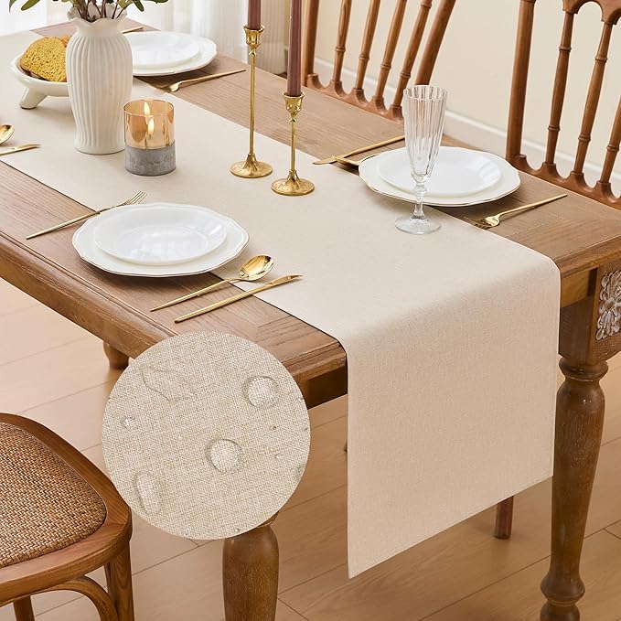 YATOJUZI Cream Table Runner Seasonal Kitchen Dining Coffee Table Decorations by YATOJUZI