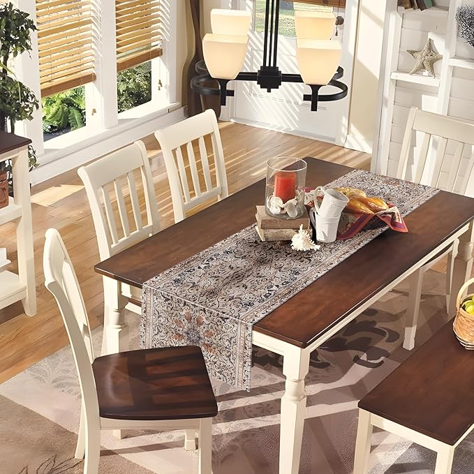 Snycler Table Runner Boho Table Runners Vintage Elegant Farmhouse Table Center - Image 2