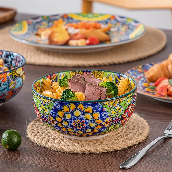 vancasso 12 Pieces Dinnerware Sets, Plates and Bowls Set, Porcelain Dishes Set - Image 7